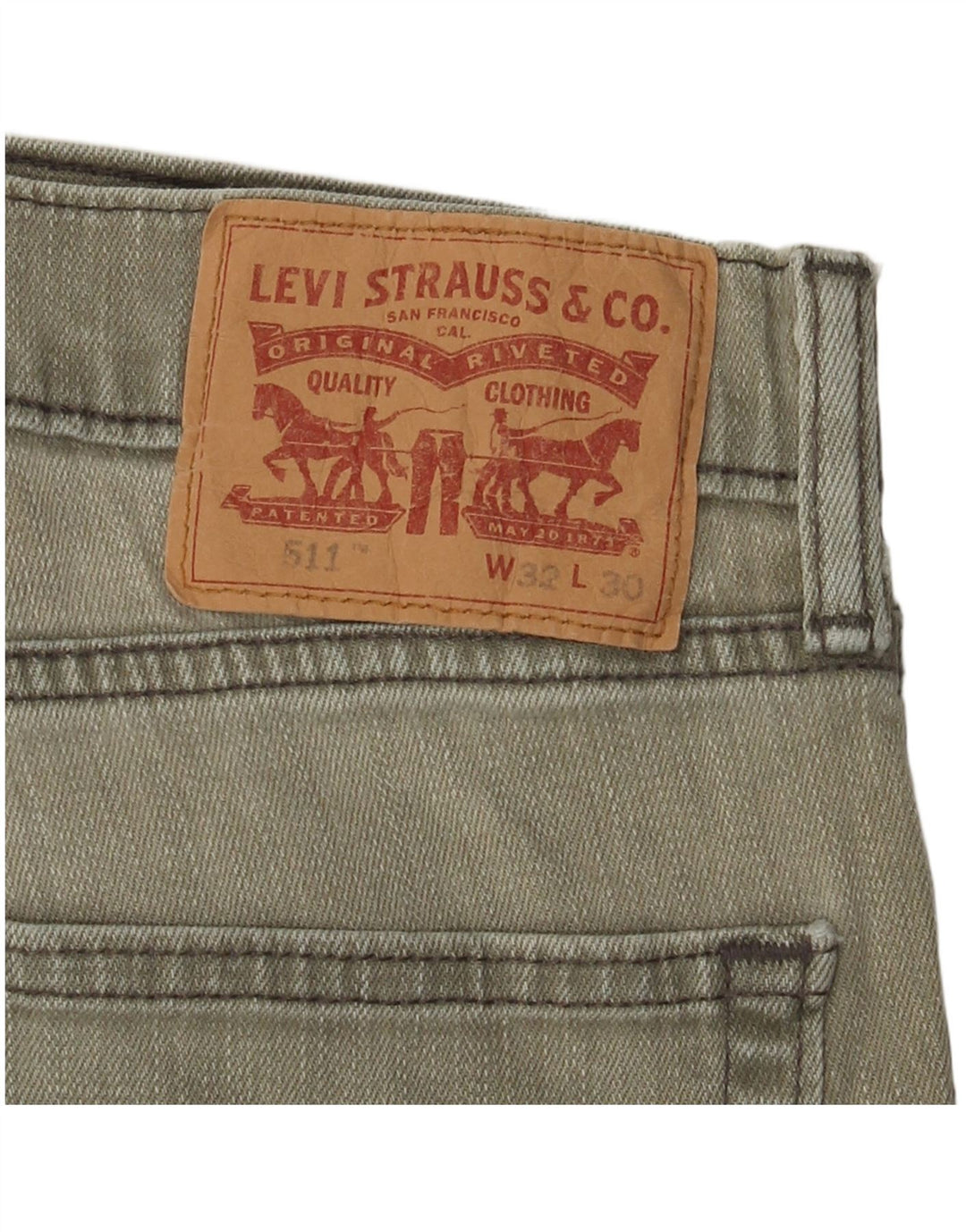 LEVI'S Muške 511 uske traperice W32 L30 kaki pamuk