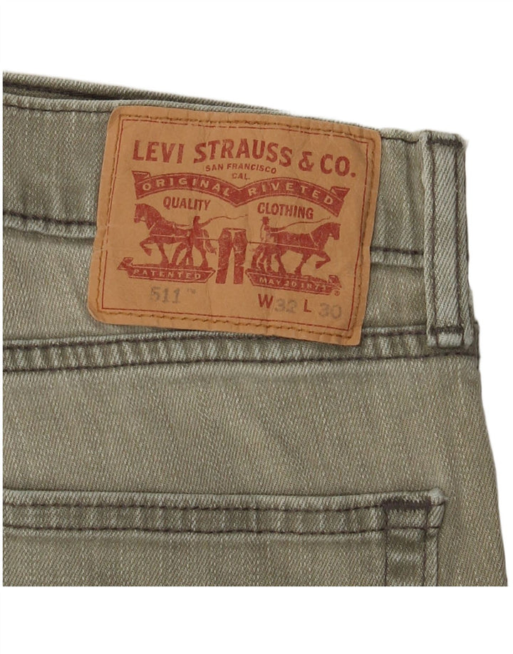 LEVI'S Muške 511 uske traperice W32 L30 kaki pamuk