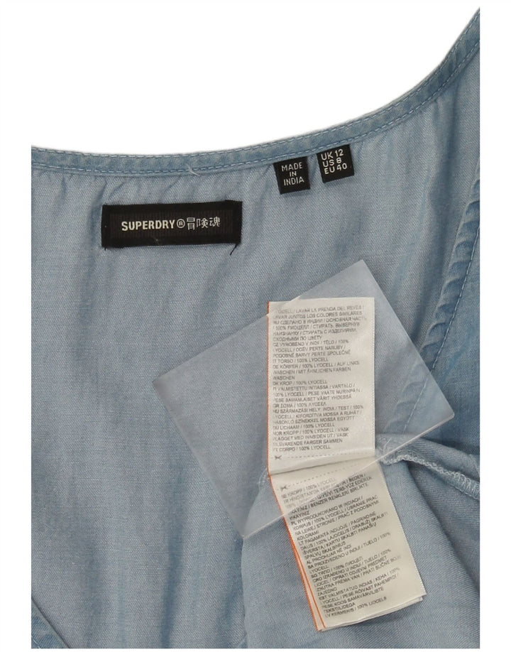 Superdry ženska haljina A-kroja UK 12 Srednje plavi liocel