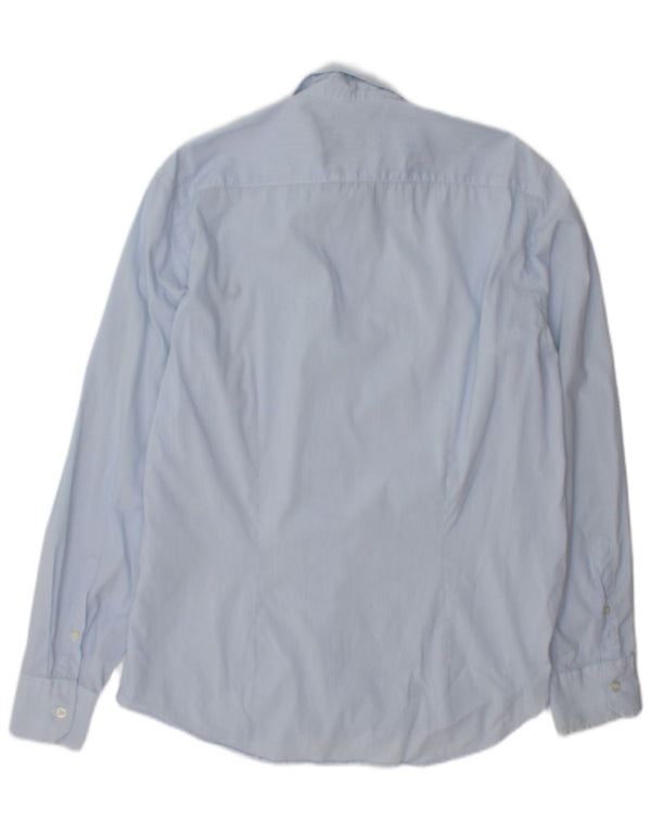 Fred Perry Mens Slim Fit Shirt Large Blue Pinstripe Cotton