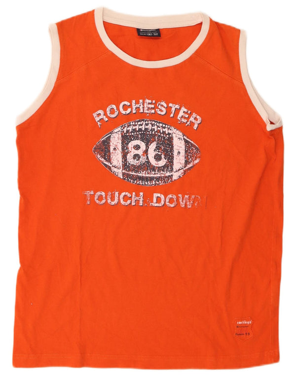 Champion Boys Graphic Vest Top 13-14 Years XL Pamuk u narančastoj boji
