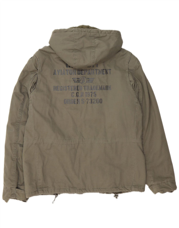 BRANDIT muška vojna jakna s kapuljačom s grafičkim motivima UK 42 XL Kaki pamuk