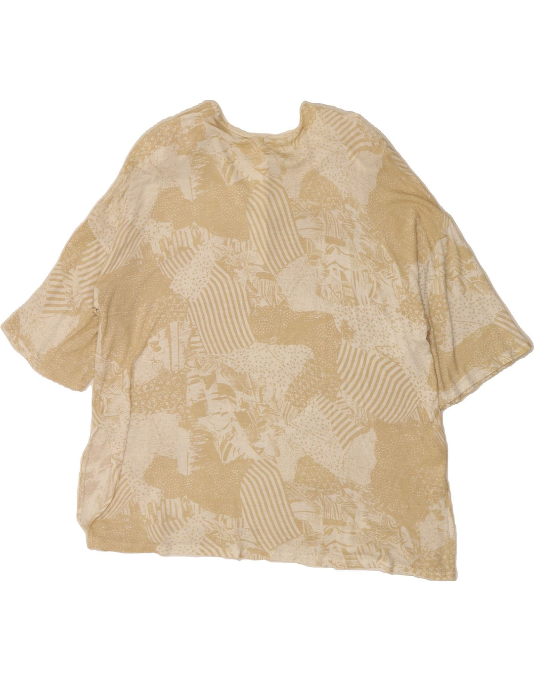 VINTAGE Womens Abstract Pattern Blouse Top UK 20 2XL Beige Cotton Vintage Vintage and Second-Hand Vintage from Messina Hembry 