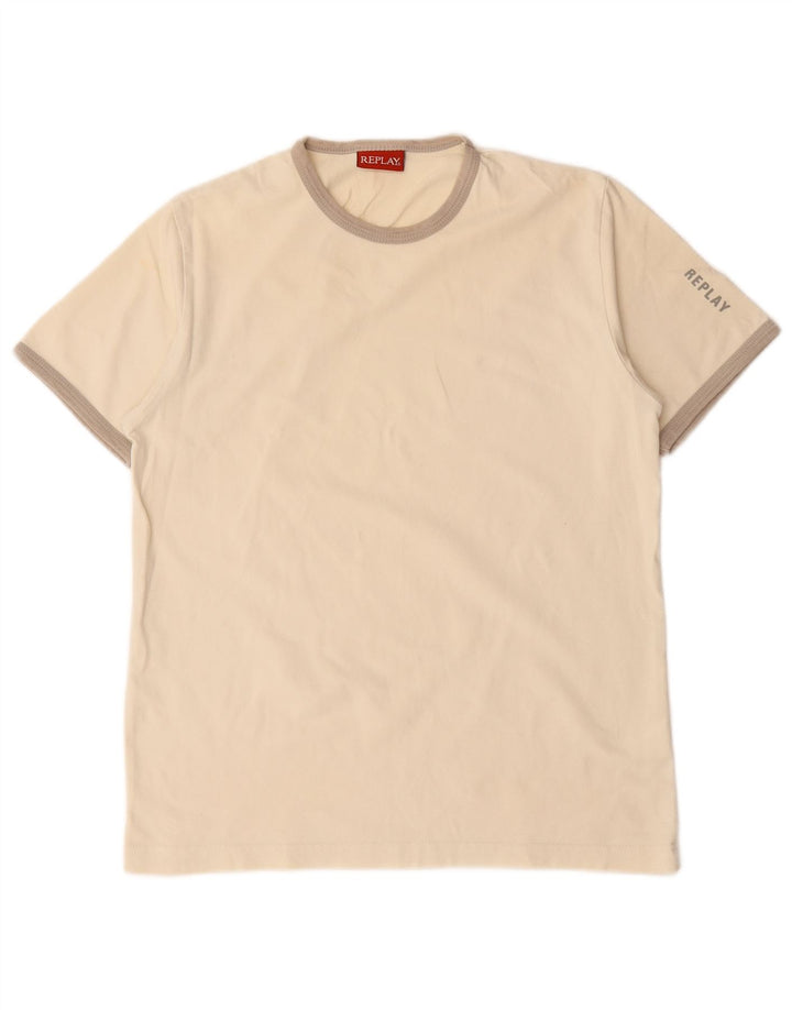 Replay ženska majica kratkih rukava UK 12 Medium Off White