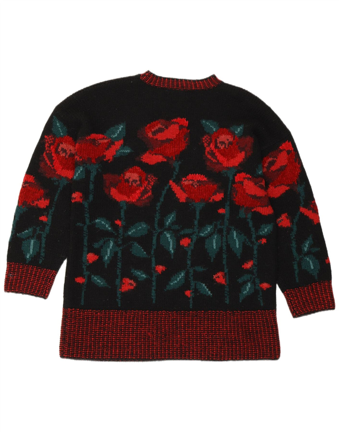 LAURA ASHLEY Ženski pulover s okruglim izrezom UK 14 Srednje crni cvjetni