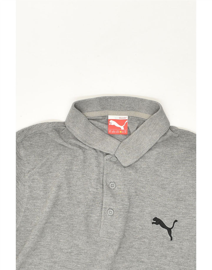 PUMA Mens Polo Shirt Medium Grey | Vintage Puma | Thrift | Second-Hand Puma | Used Clothing | Messina Hembry 
