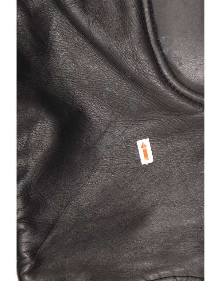 VINTAGE muške biciklističke kožne hlače W32 L23 crne