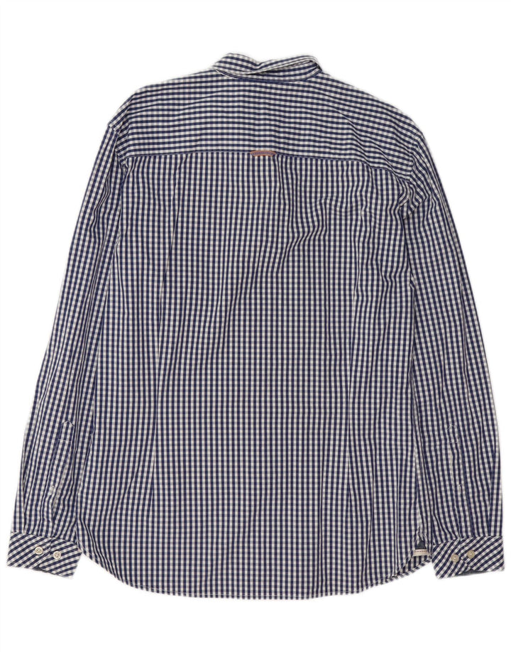 Joules muška uska košulja Srednje tamnoplavi pamuk od ginghama