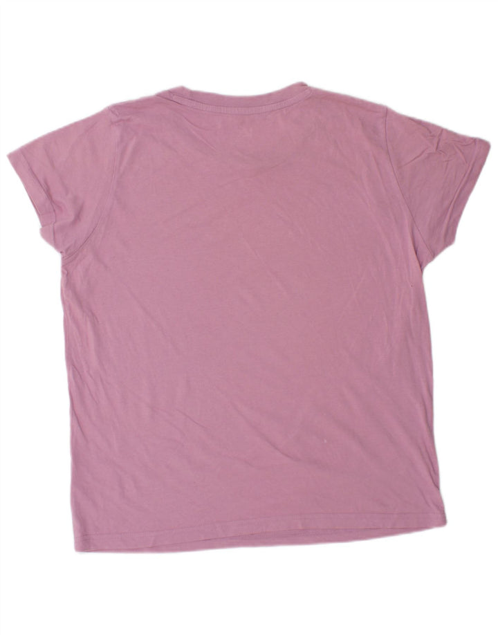 LEE Womens T-Shirt Top UK 14 Medium Pink Cotton