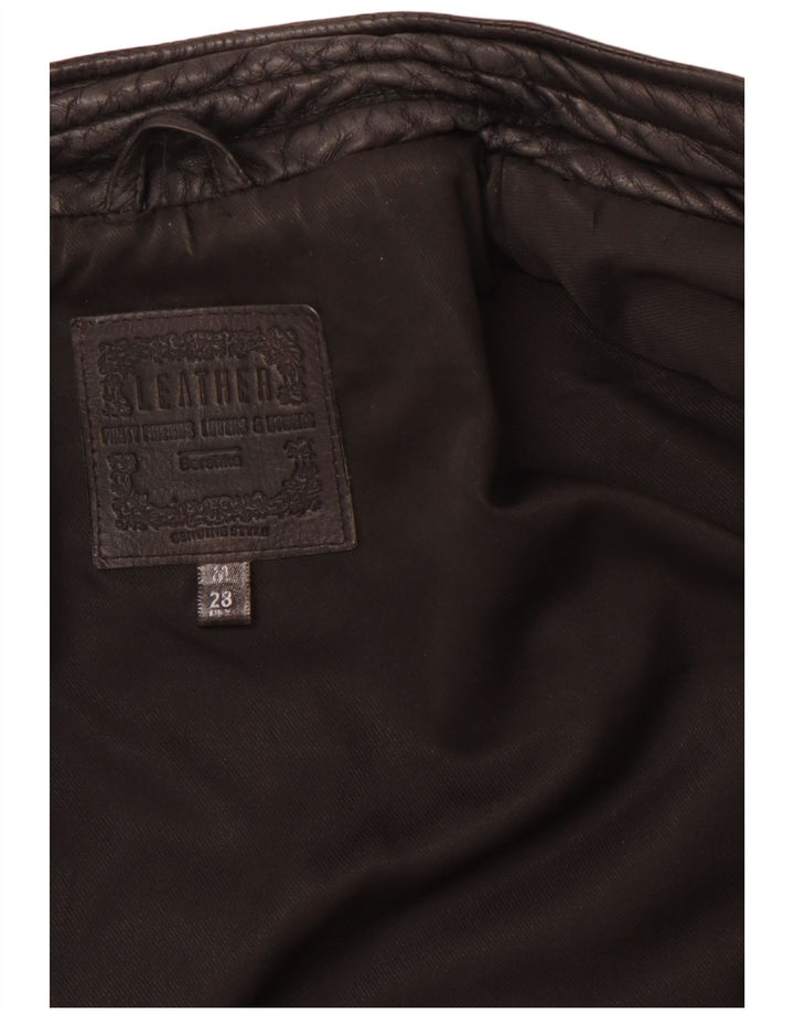 BERSHKA ženska kožna jakna UK 12 srednje crna koža