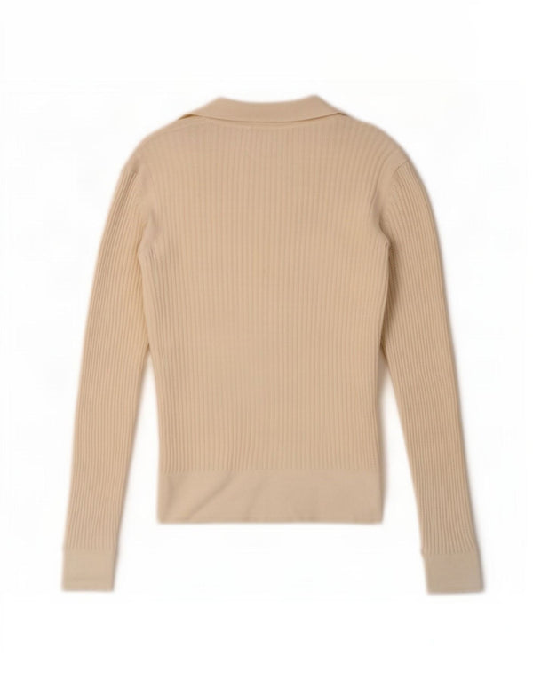Marks & Spencer ženski džemper s polo ovratnikom UK 10 Small Off White