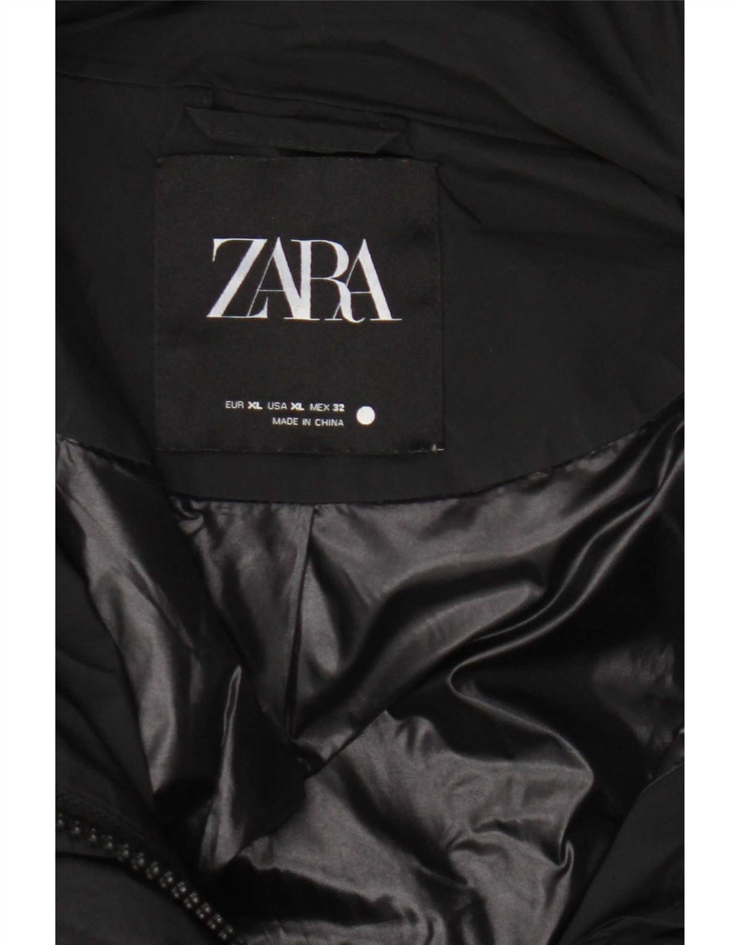 Zara ženska prevelika podstavljena jakna s kapuljačom UK 18 XL crna
