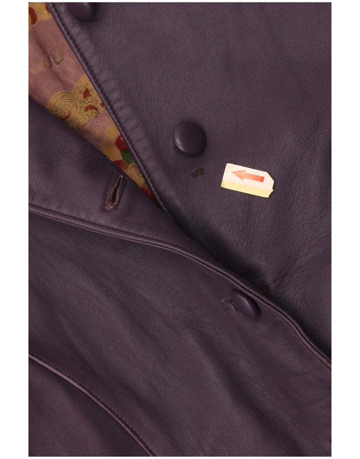 Vintage ženska crop kožna jakna UK 10 Mala ljubičasta