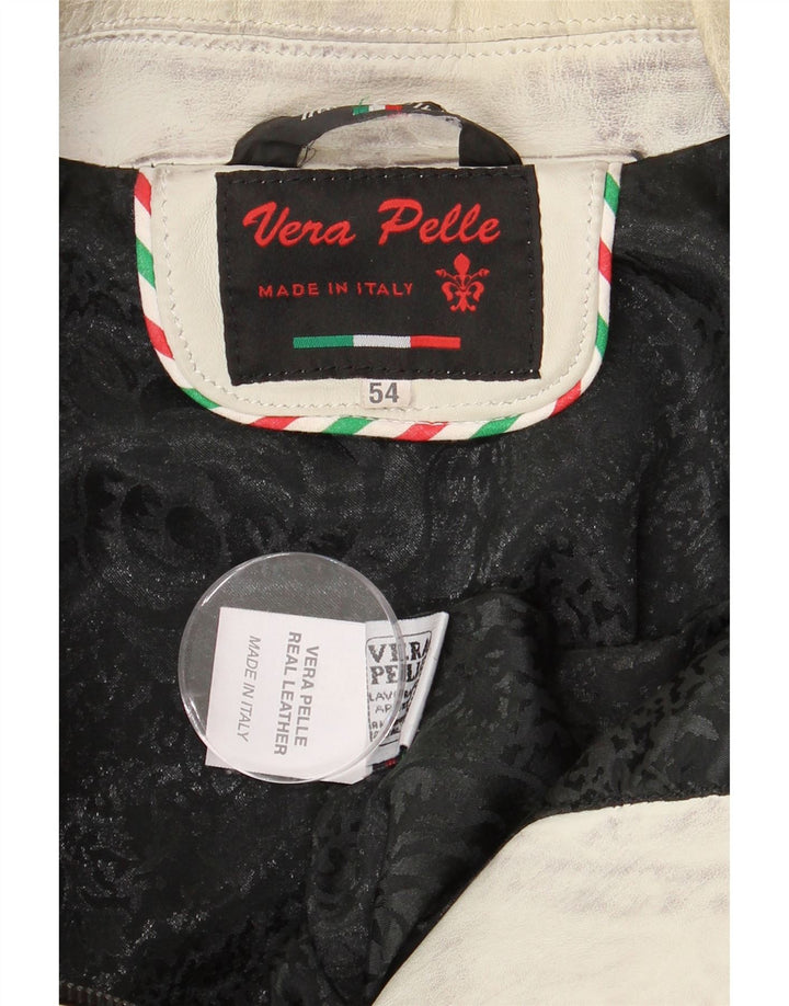 Vintage ženska kožna jakna UK 16 Large Off White
