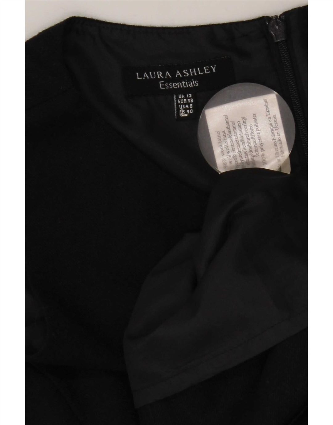 Laura Ashley ženska plašt haljina UK 12 srednje mornarsko plava vuna