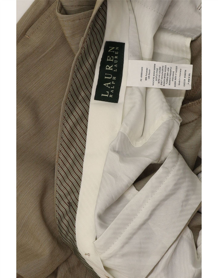 RALPH LAUREN Mens Straight Suit Trousers W38 L30 Beige Polyester