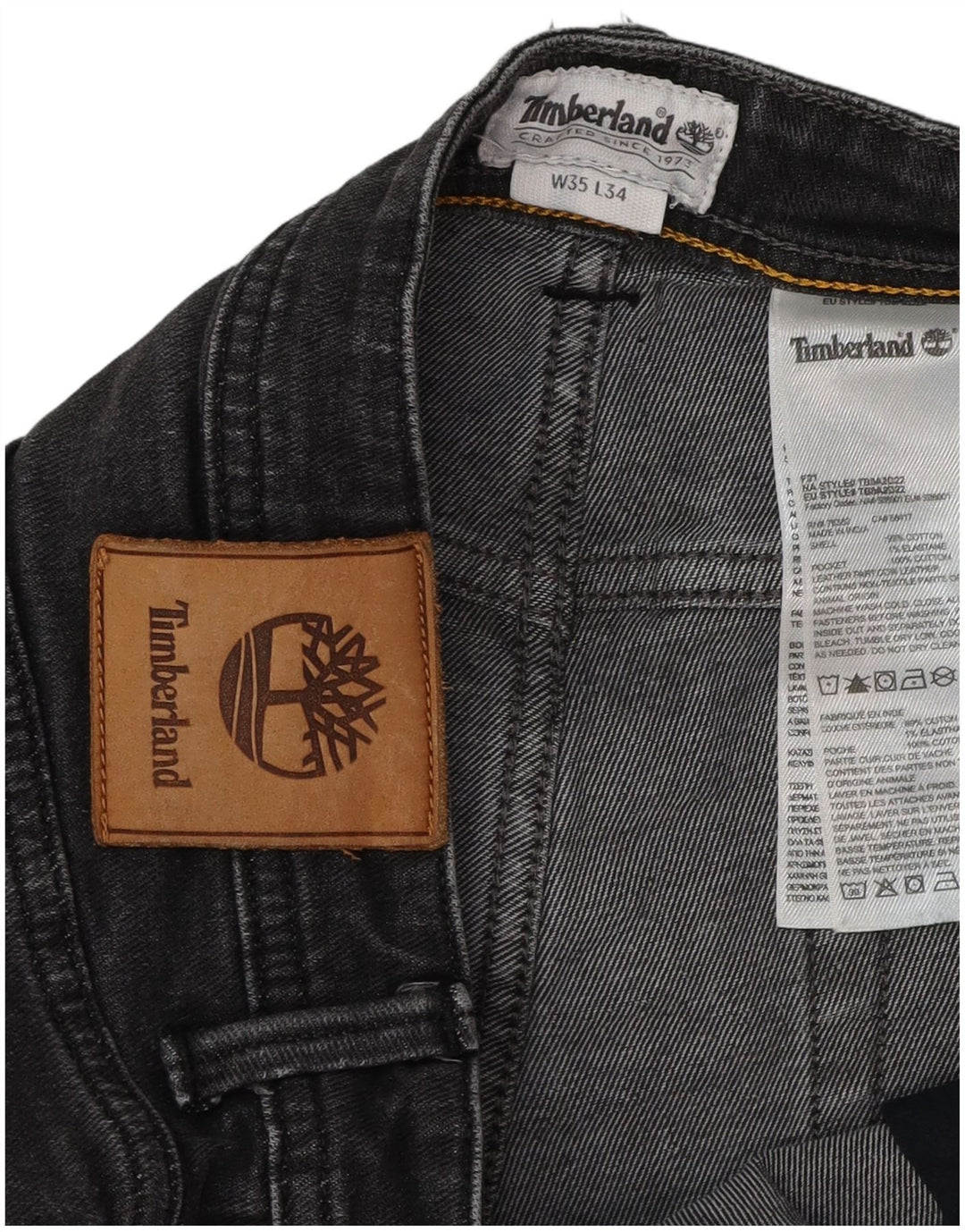 Timberland muške ravne traperice W35 L29 crni pamuk