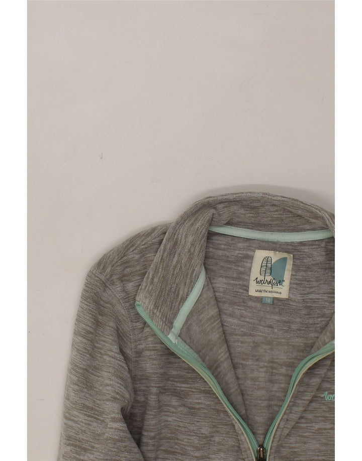 WEIRD FISH Womens Fleece Jacket UK 14 Large Grey Flecked Polyester Vintage Weird Fish and Second-Hand Weird Fish from Messina Hembry 