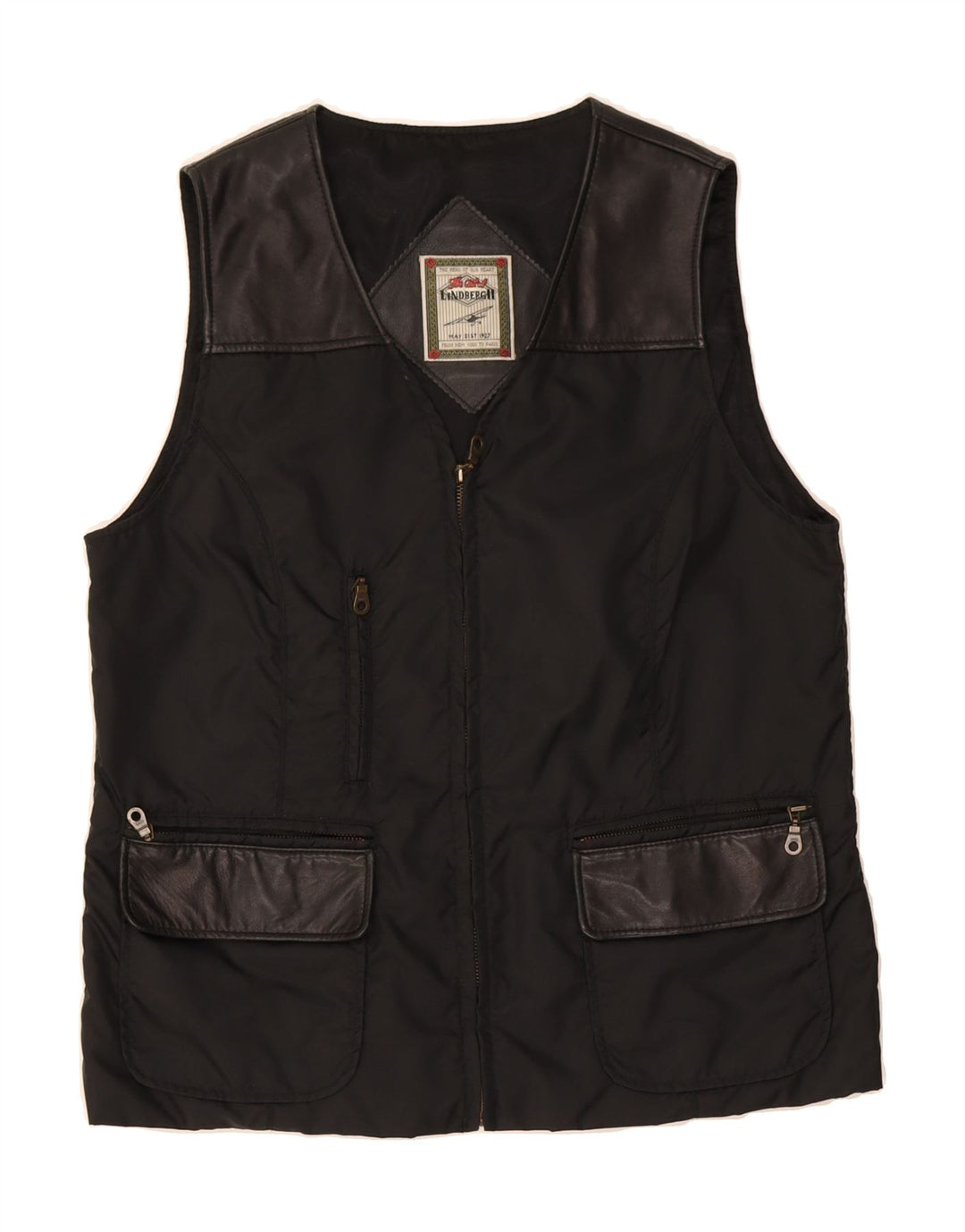 LINDBERGH Mens Utility Gilet UK 36 Small Black Vintage Lindbergh and Second-Hand Lindbergh from Messina Hembry 
