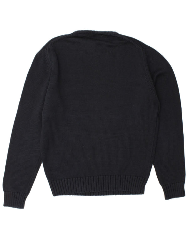 Zara Mens Crew Neck Jumper Sweater Medium Black Cotton