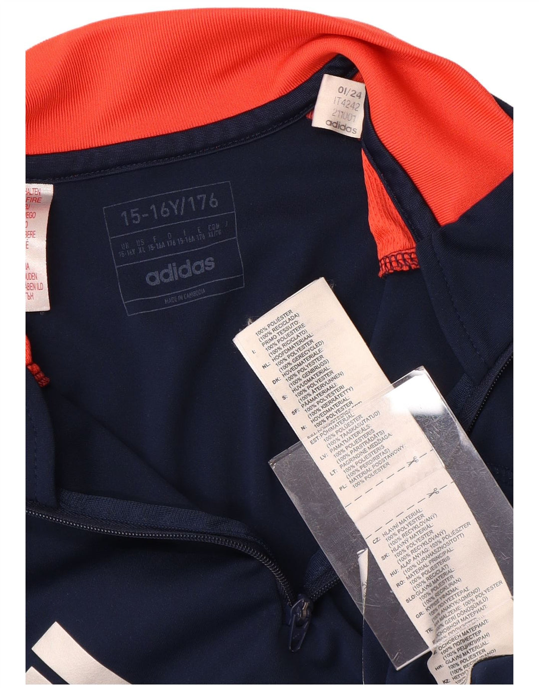 ADIDAS Boys Manchester United Pulover Trenirka Top 15-16 Years Mornarsko plava