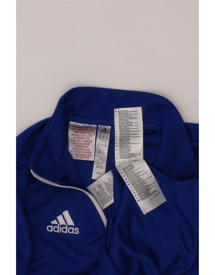 ADIDAS Boys Aeroready Zip Neck Pullover Top Trenirka 7-8 Years Blue