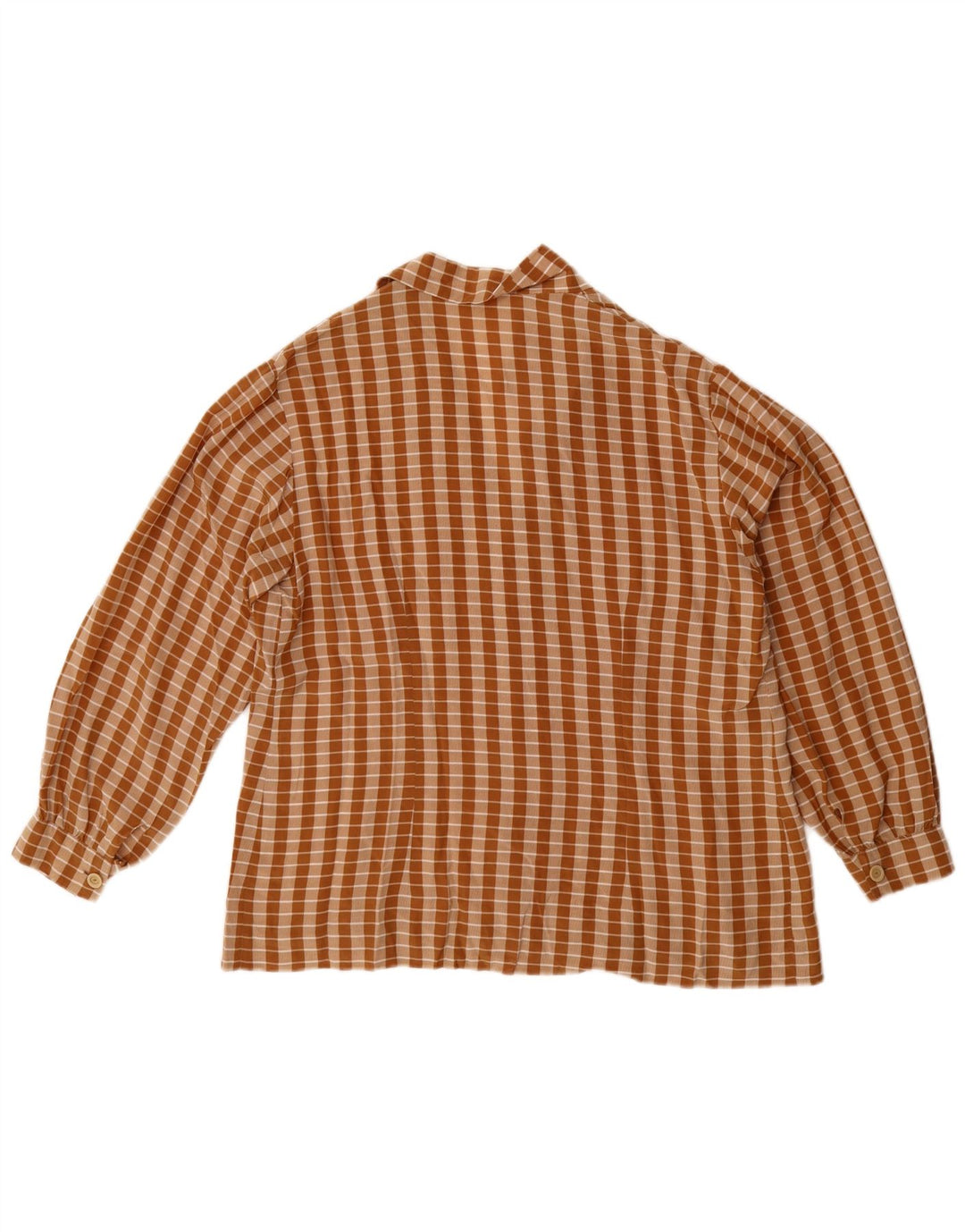 Vintage ženska košulja bluza UK 14 veliki smeđi karirani