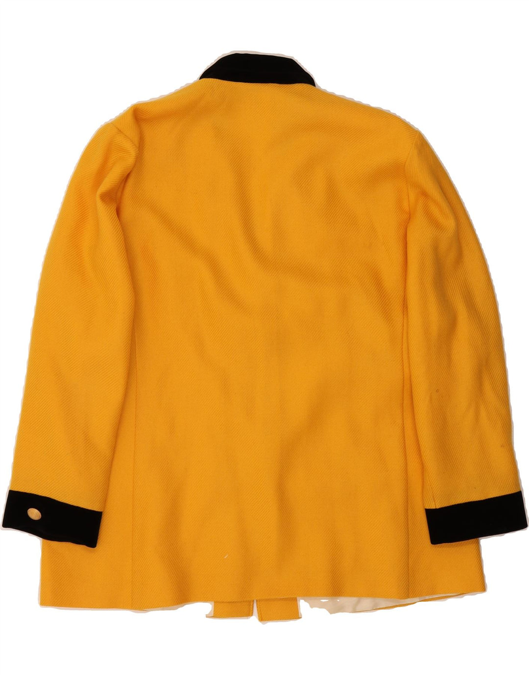 VINTAGE Womens 3 Button Blazer Jacket EU 44 XL Yellow Virgin Wool Vintage Vintage and Second-Hand Vintage from Messina Hembry 