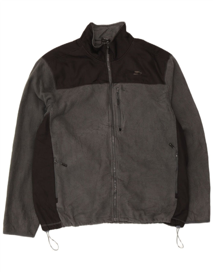 Početna muška jakna od flisa UK 42/44 veliki sivi poliester u boji