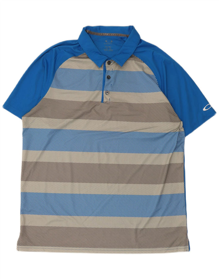 Oakley muška polo majica XL plavi prugasti poliester