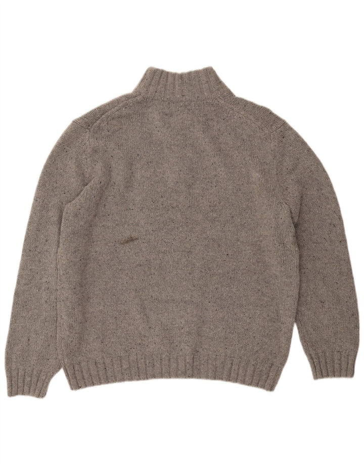 NAUTICA Muški pulover s dugmadima i ovratnikom XL sivi flekasti akril