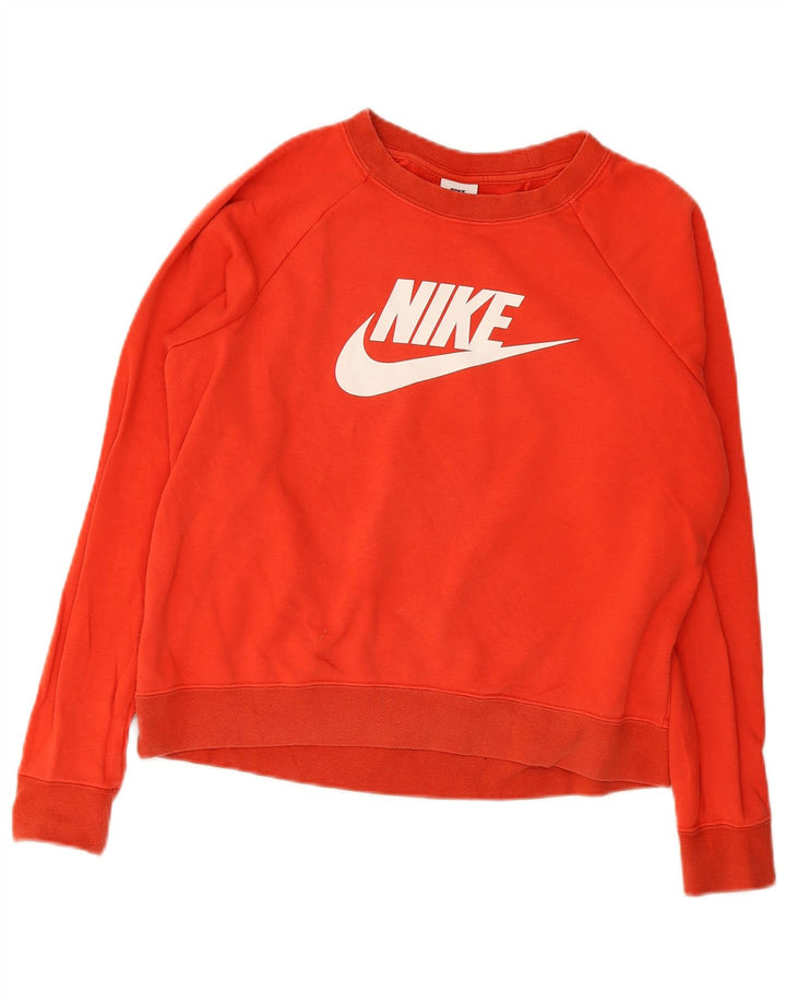 Ženska majica Nike Graphic Sweatshirt UK 14 Srednje crveni pamuk
