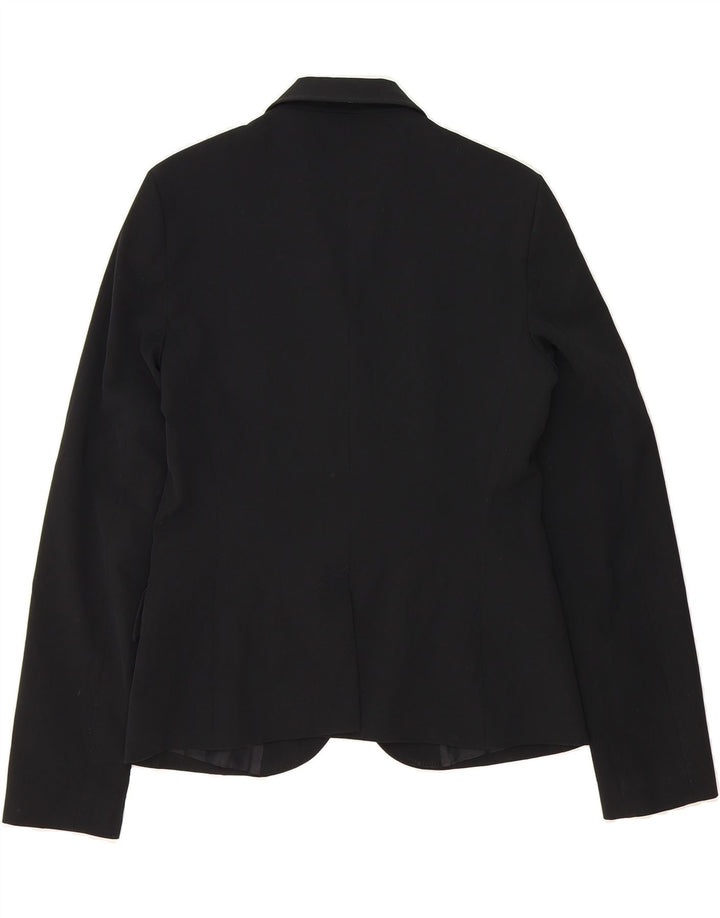 BENETTON Womens 3 Button Blazer Jacket IT 44 Medium Black Polyester Vintage Benetton and Second-Hand Benetton from Messina Hembry 