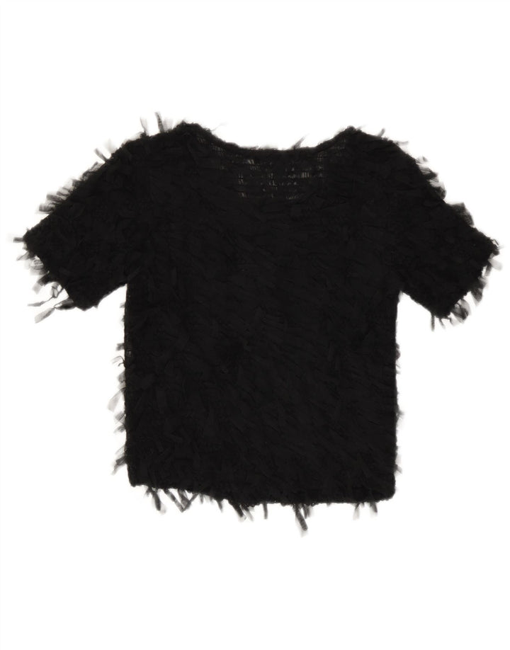 Zara ženska kratka prozirna bluza UK 8 Mala crna