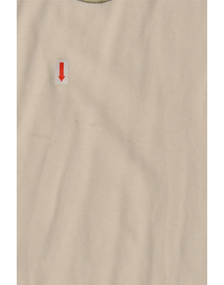 CHAMPION Womens Graphic Vest Top UK 14 Medium Off White