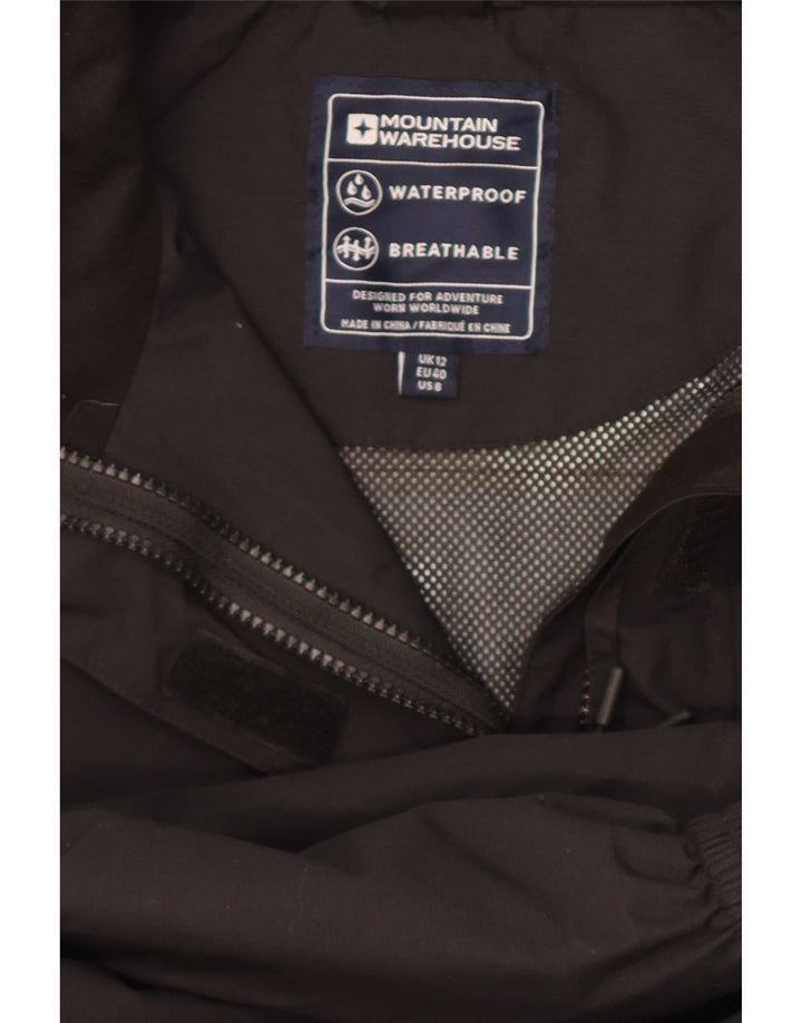Mountain Warehouse Ženska kišna jakna s kapuljačom UK 12 Srednji crni poliester