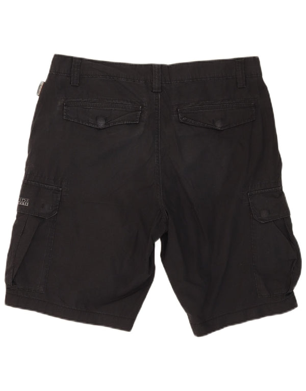 Napapijri Mens Geographic Cargo Shorts W33 Medium Navy Blue Cotton