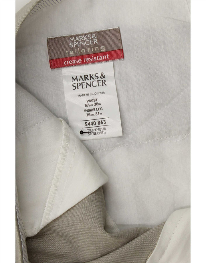Marks & Spencer muške obične ležerne hlače W38 L31 sivi poliester