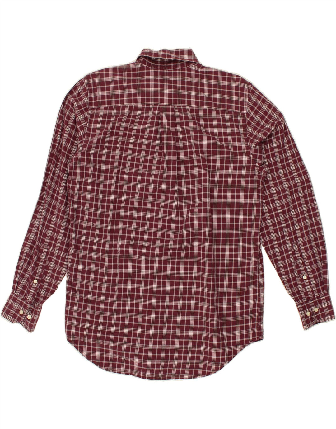 DACK'S Mens Classic Fit Shirt Small Maroon Check Cotton Vintage Dack's and Second-Hand Dack's from Messina Hembry 