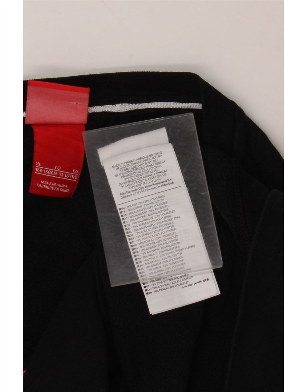 NIKE Girls Crop Graphic Sweatshirt Džemper 13-14 godina XL crni pamuk