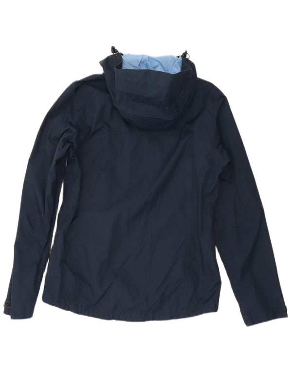 Jack Wolfskin ženska kišna jakna s kapuljačom UK 12/14 Srednje tamnoplava poliamidna
