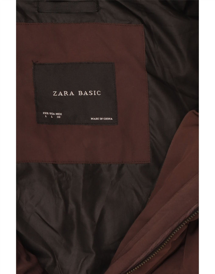 Zara ženski podstavljeni kaput UK 16 Large Brown