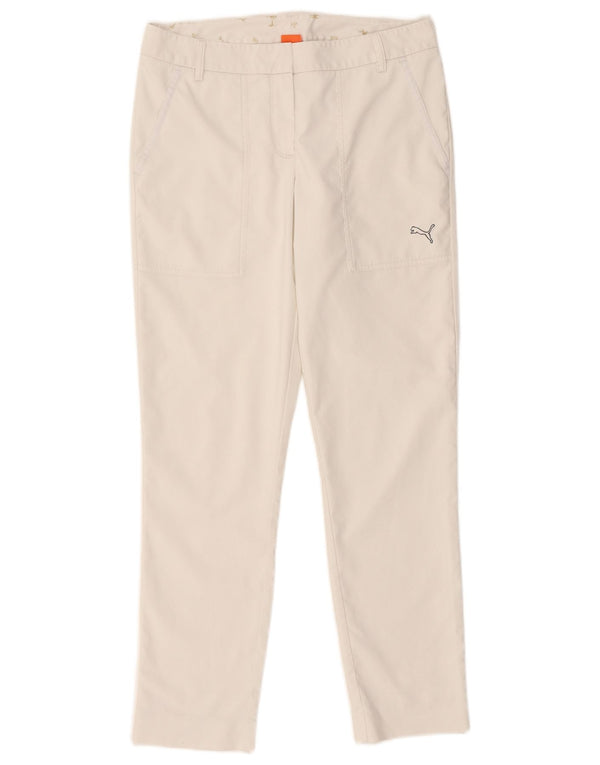 Puma ženske uske chino hlače UK 10 male W32 L28 bijeli poliester