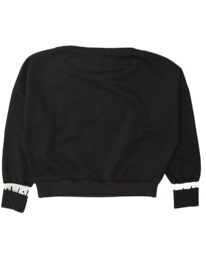 LIU JO Womens Oversized Graphic Sweatshirt Jumper UK 10 Small Black