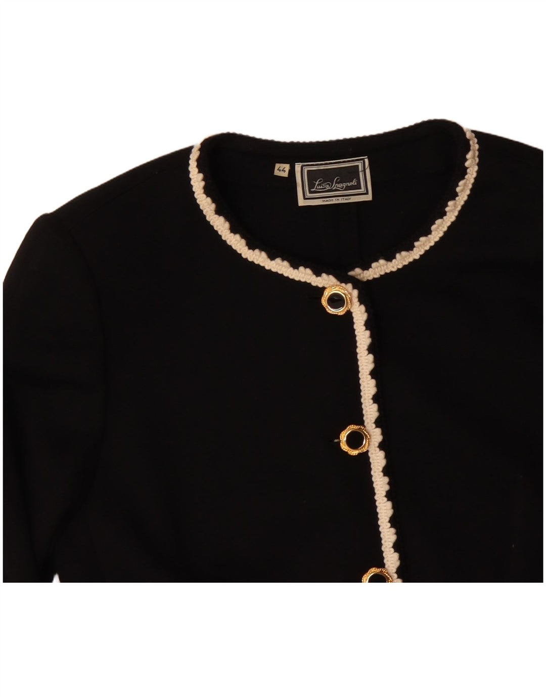 LUISA SPAGNOLI Ženska jakna s 5 gumba IT 44 Srednje crni acetat