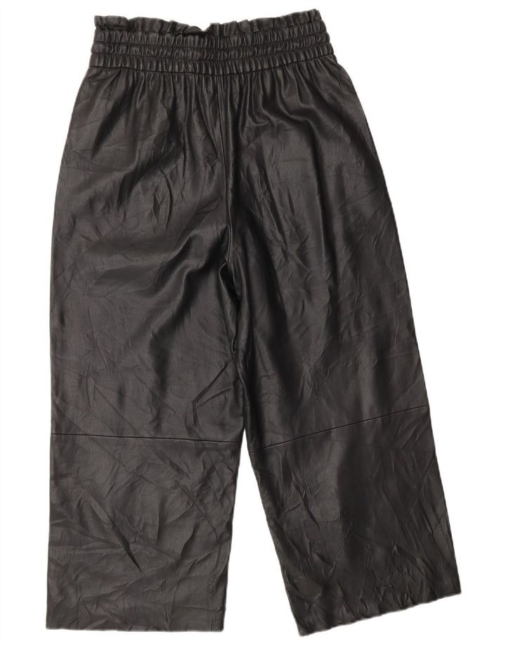 ZARA ženske široke kratke hlače od umjetne kože XS W25 L20 crne