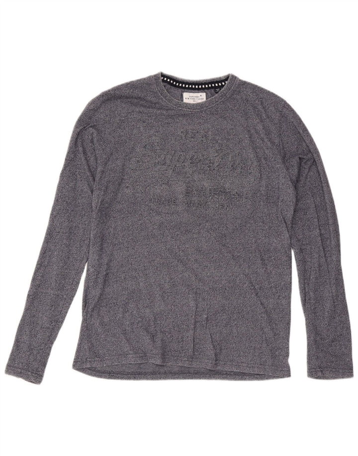 Superdry muška grafička majica dugih rukava s velikim sivim mrljama