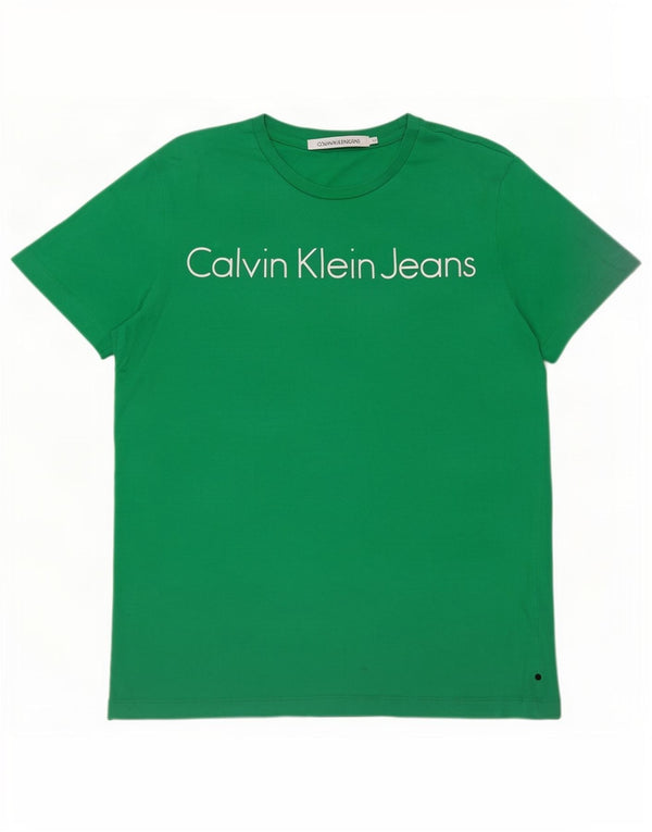 Calvin Klein Jeans muška majica kratkih rukava srednje zelene boje s grafičkim motivima