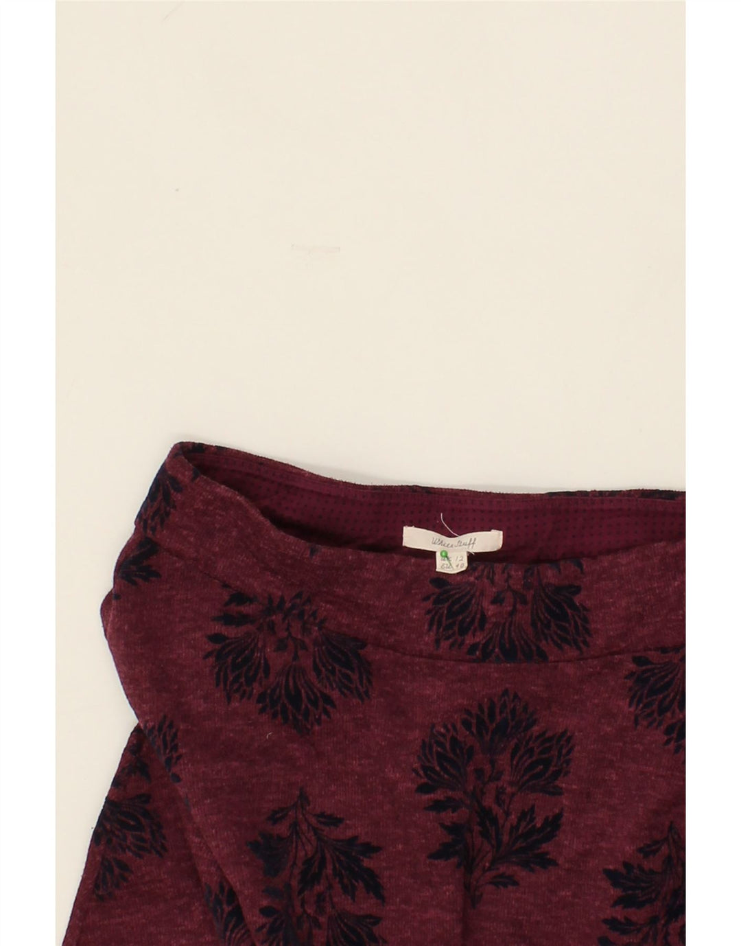 WHITE STUFF Womens A-Line Skirt UK 12 Medium W28 Maroon Floral Vintage White Stuff and Second-Hand White Stuff from Messina Hembry 