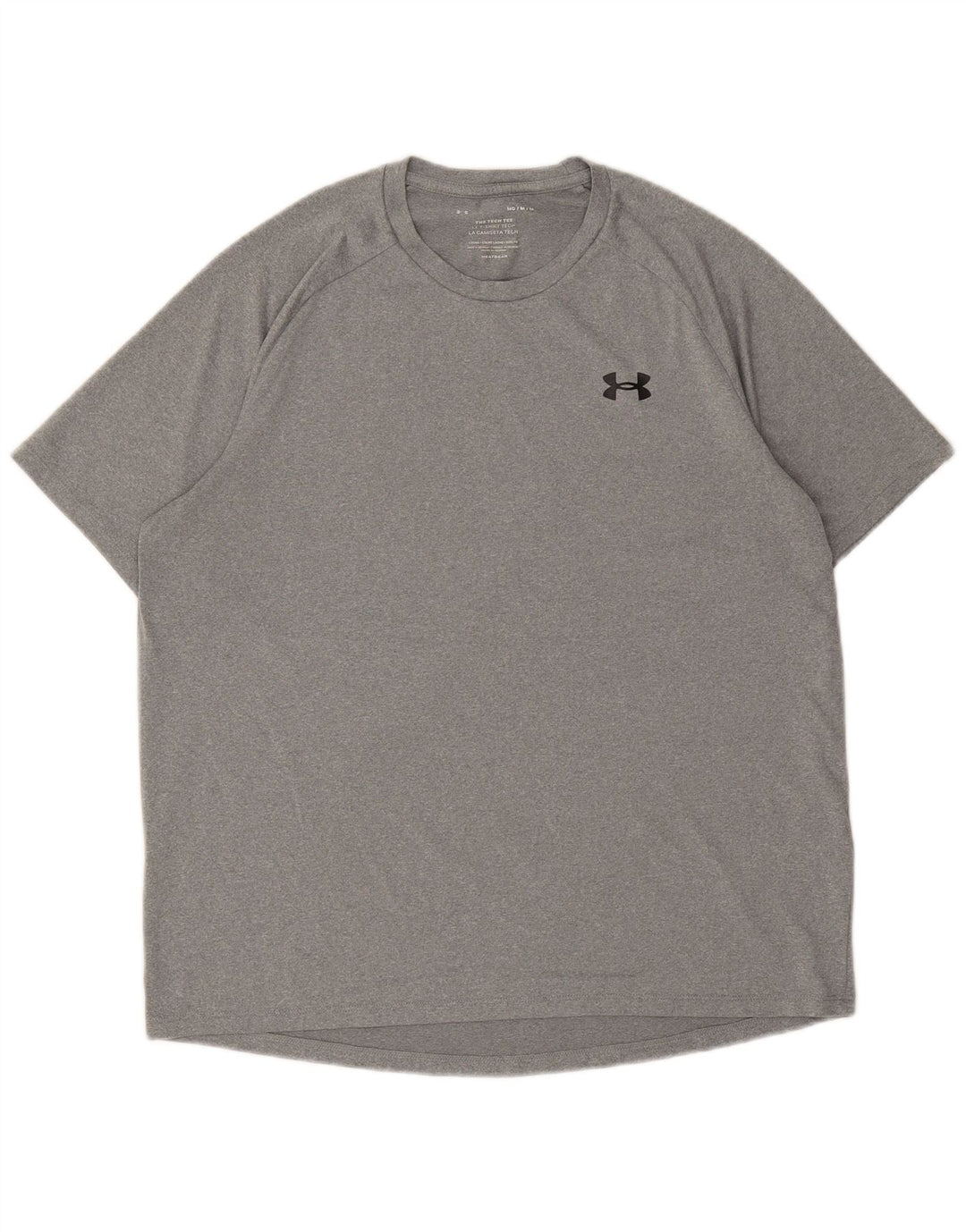 UNDER ARMOUR Mens Heat Gear T-Shirt Top Medium Grey Polyester